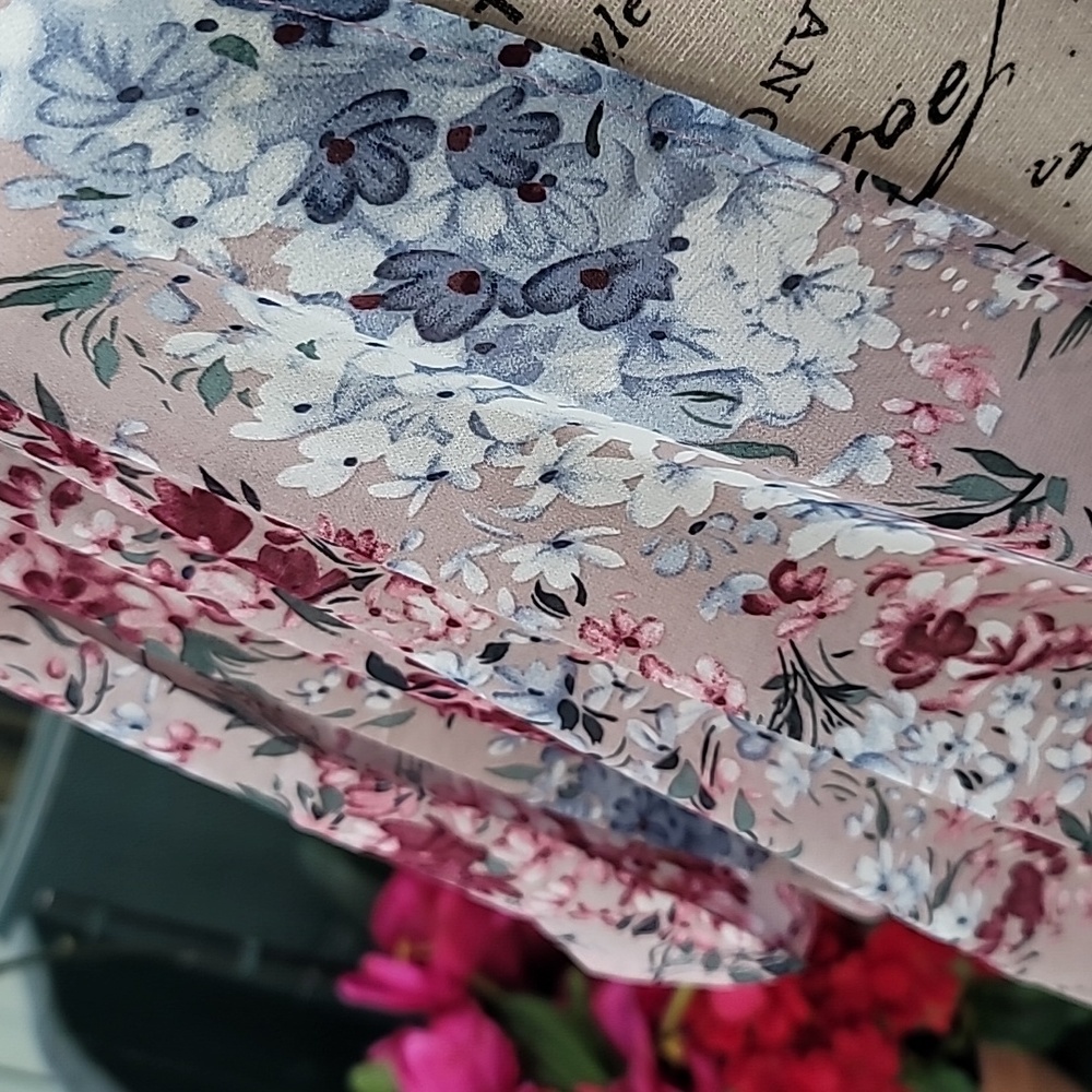 Floral Print Chiffon Boho Open Front Blouse - Picture 7 of 8